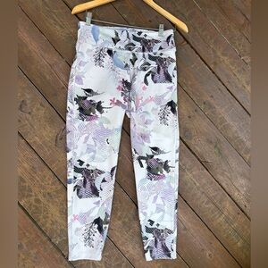 Esprit Black and Purple Leggings with Artistic Design